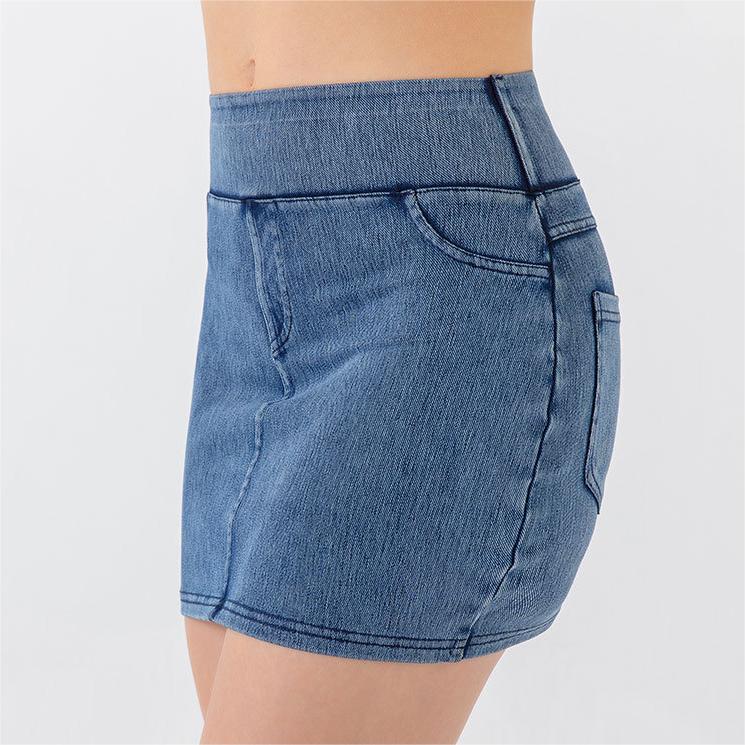 Summer High Waist Denim Skirt Women Stretchy Slim Fit Sexy Yoga Skirt-High-Performance Women's Sport Skirts - Trendy and Functional-Ayla Boutique