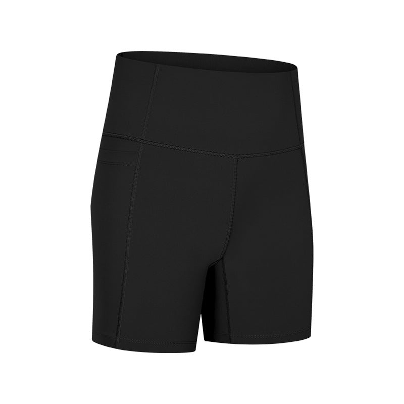 High waist black workout shorts
