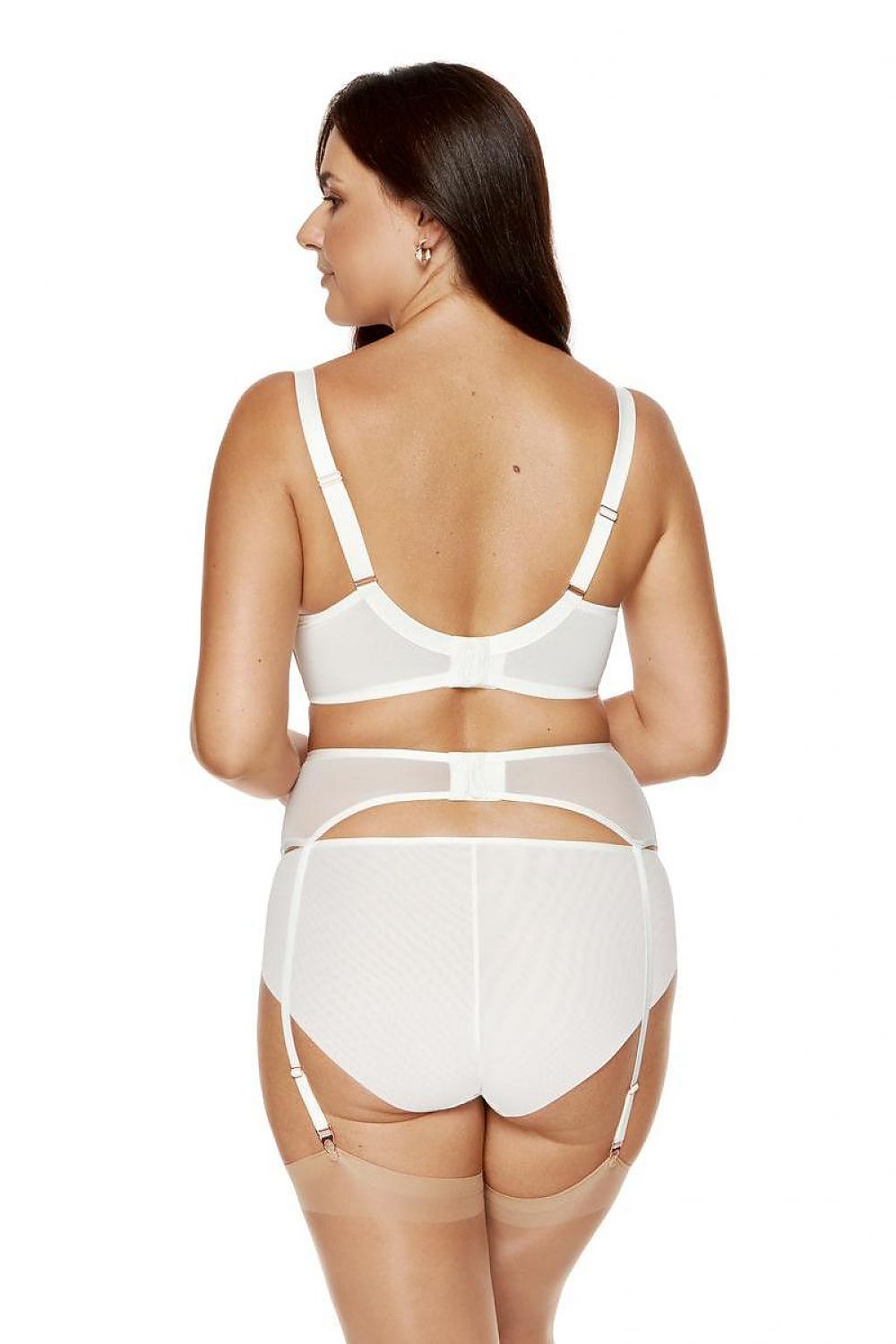 beige belted belt back view