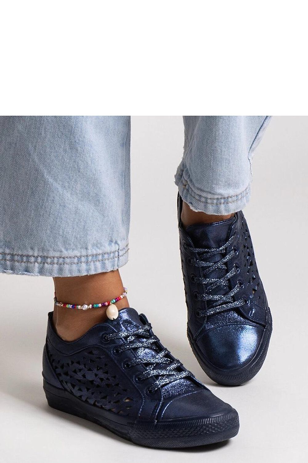 black lace sneakers view 7