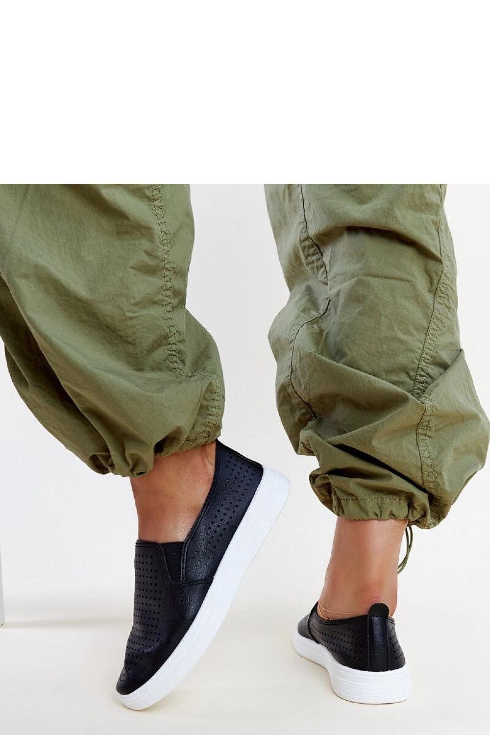 black lace sneakers back view