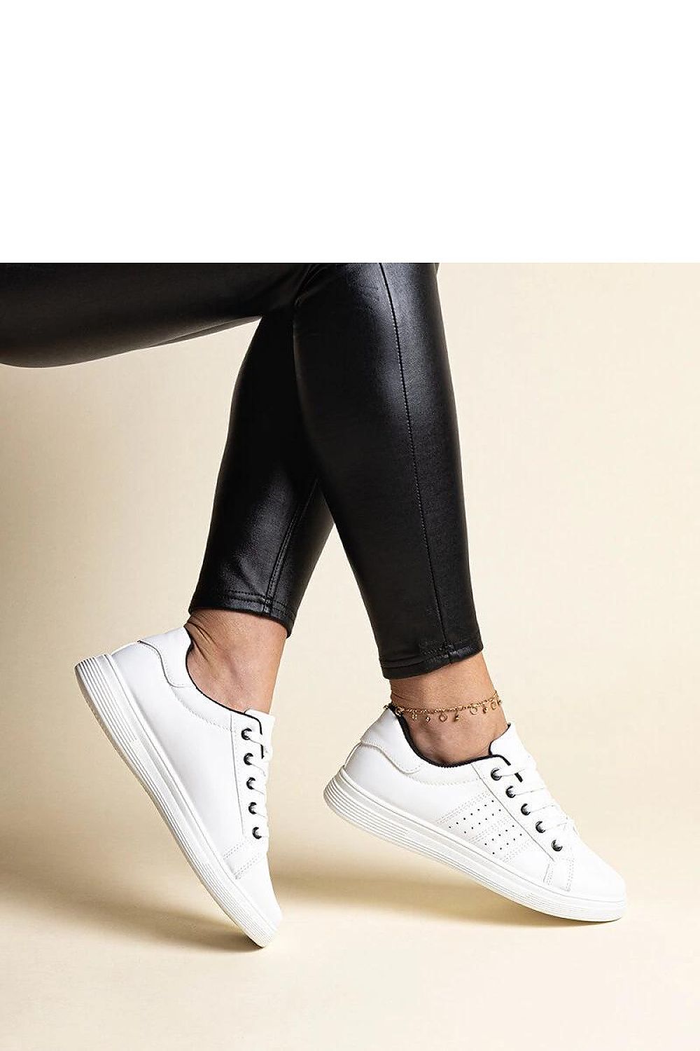 white sneakers detail view