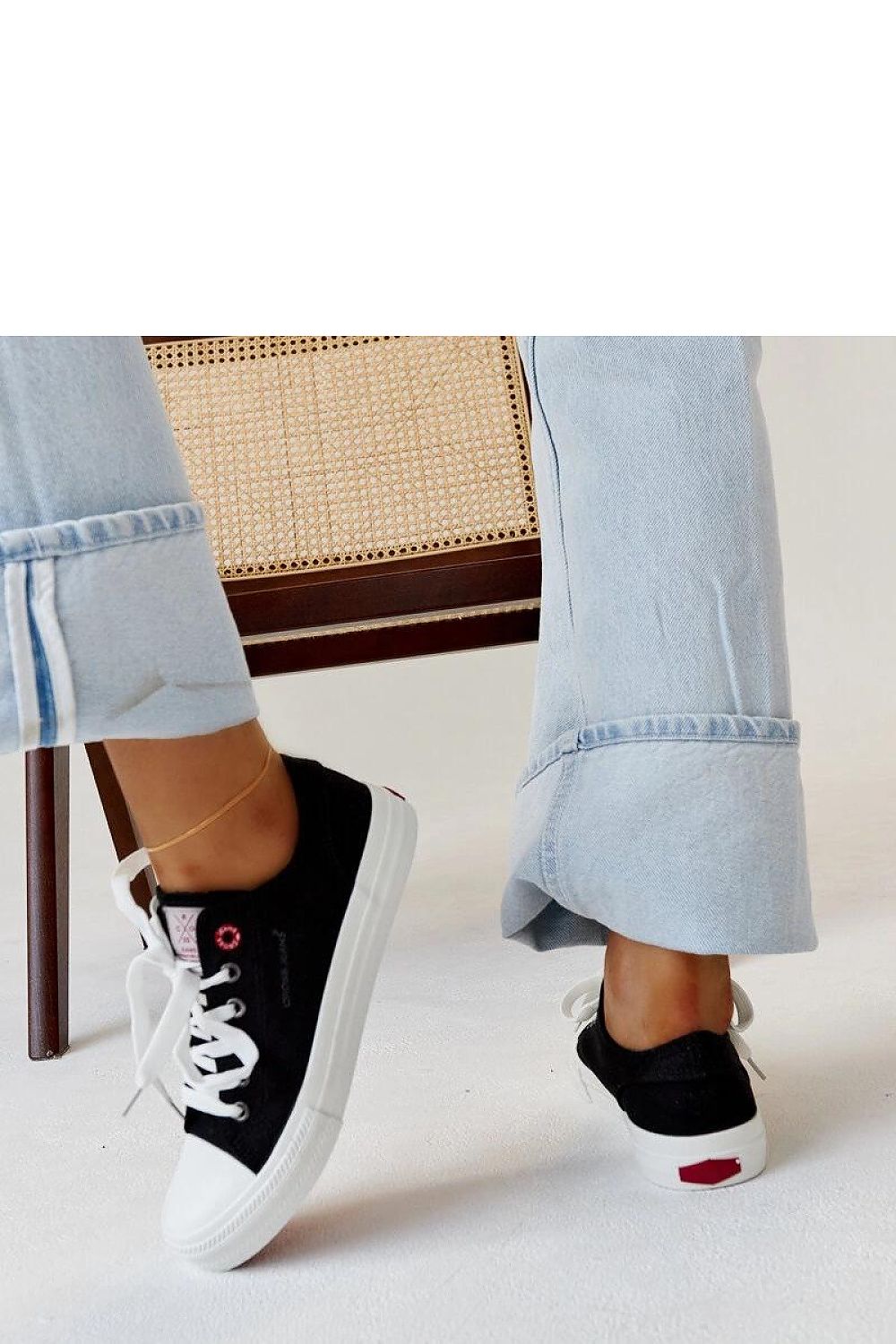 black lace sneakers side view