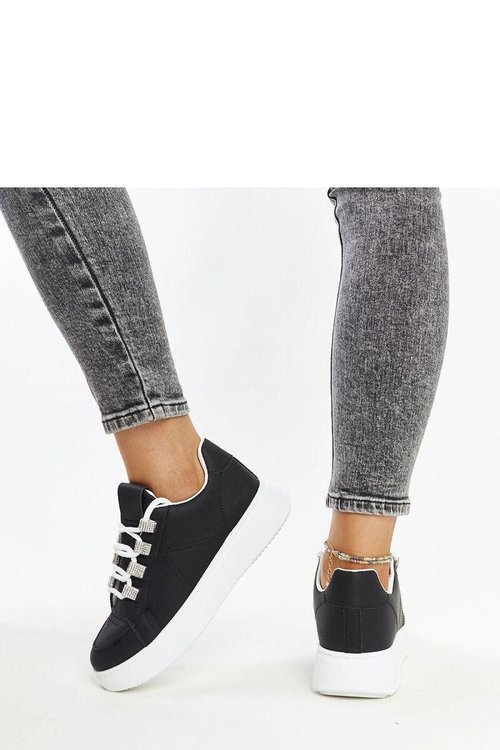 black lace sneakers side view