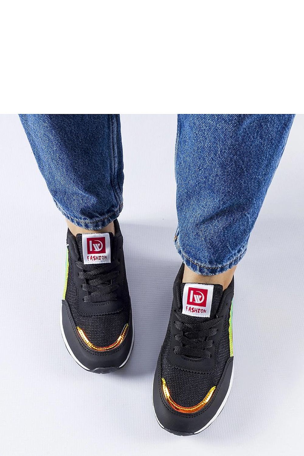 black lace sneakers back view