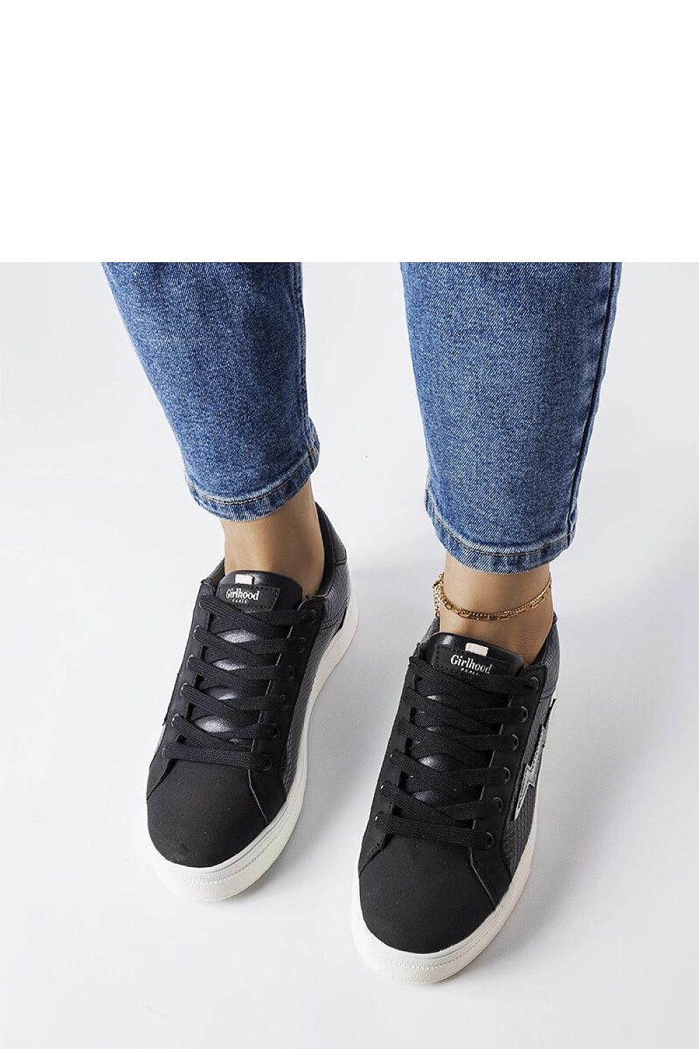 black lace maxi sneakers detail view