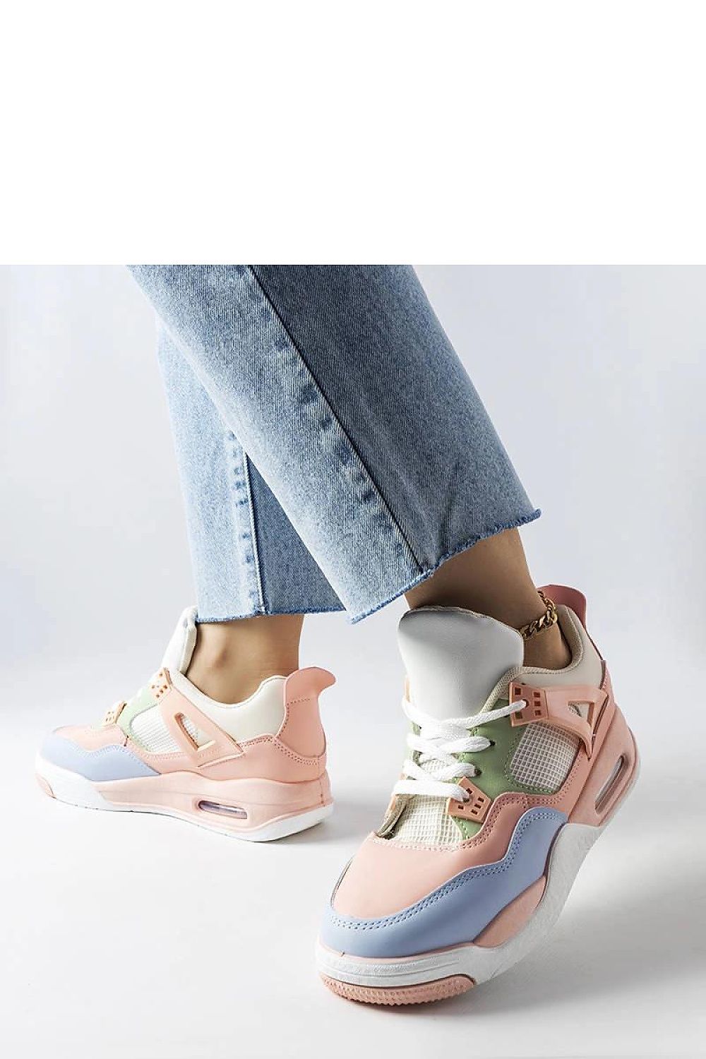 beige lace maxi sneakers view 6