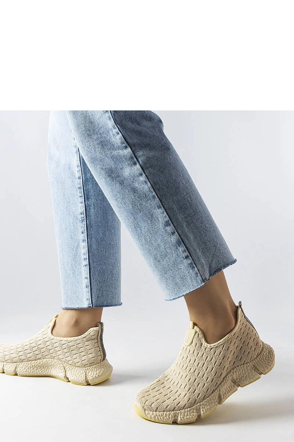 beige sneakers detail view