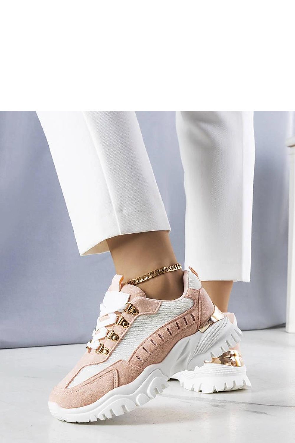 beige lace sneakers view 6