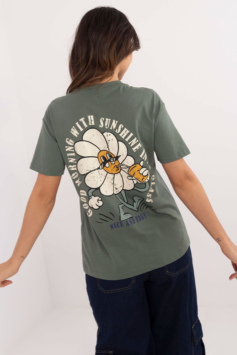 Women's Black, Pink, and Green T-shirt view 9
