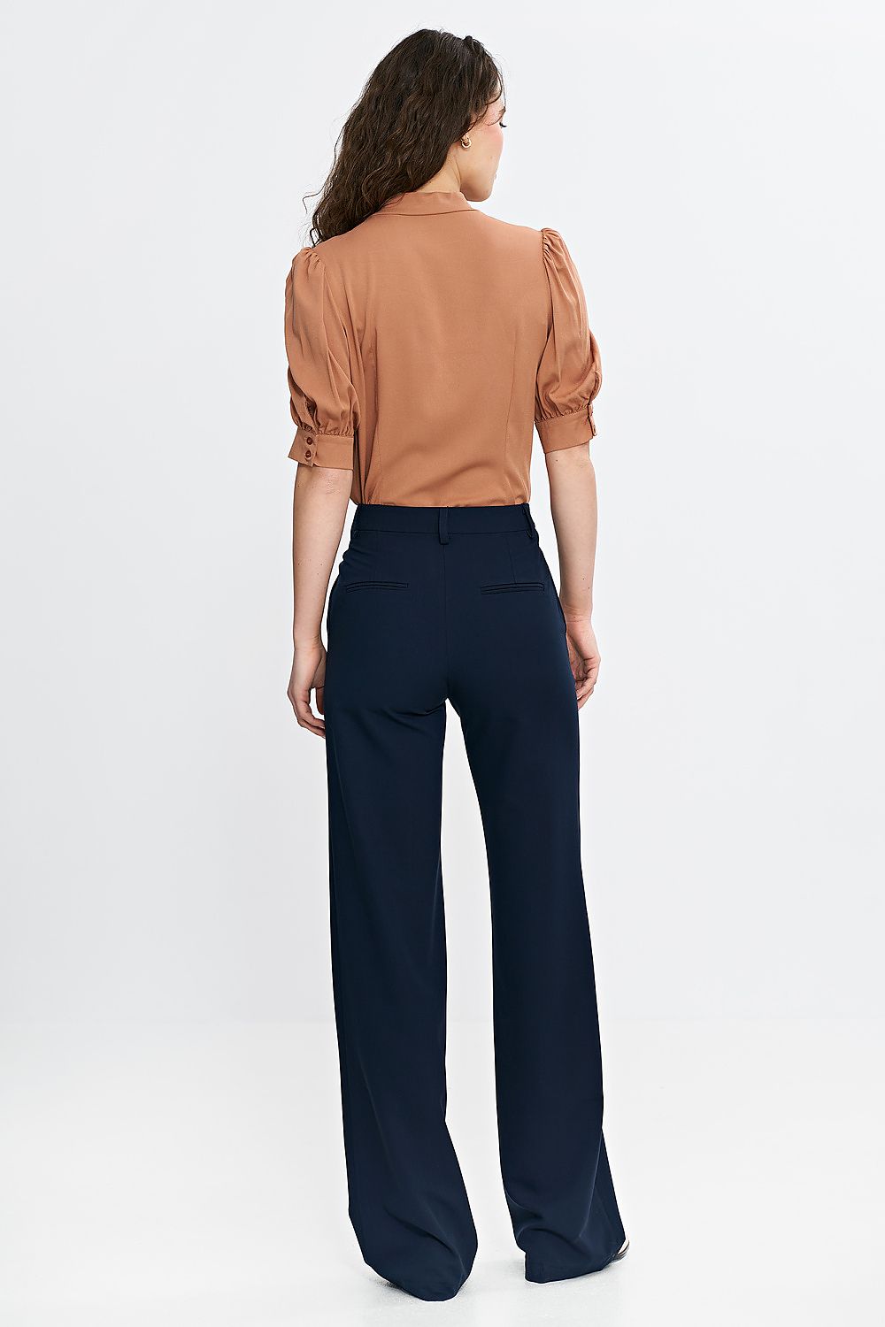 navy blue belted chic navy blue belted trousers for elegant & casual looks detail view