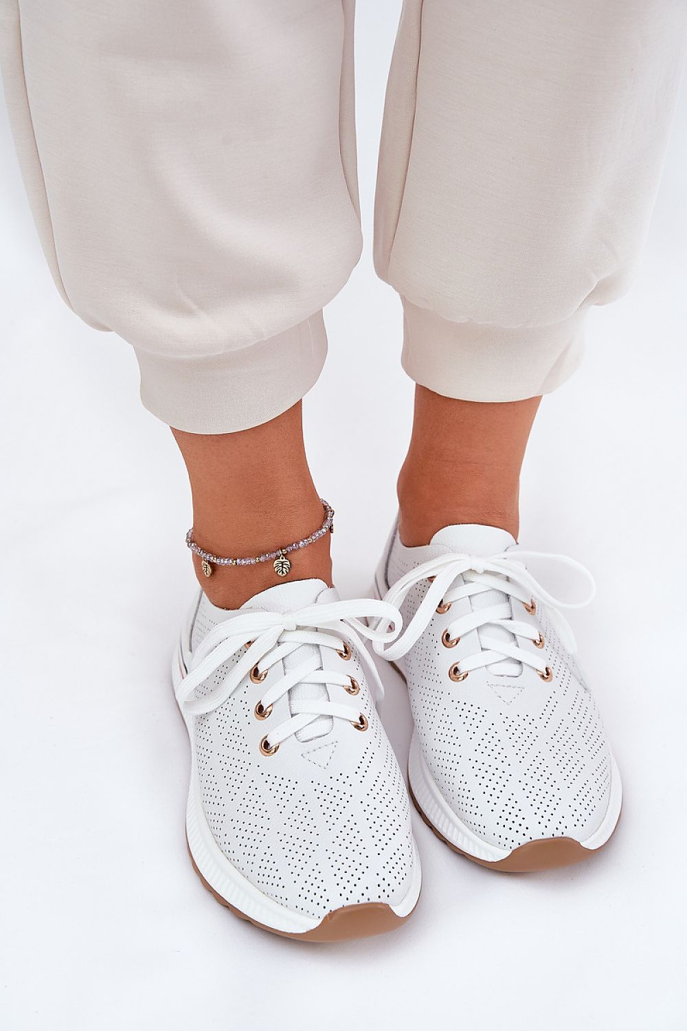 beige sport shoes view 6