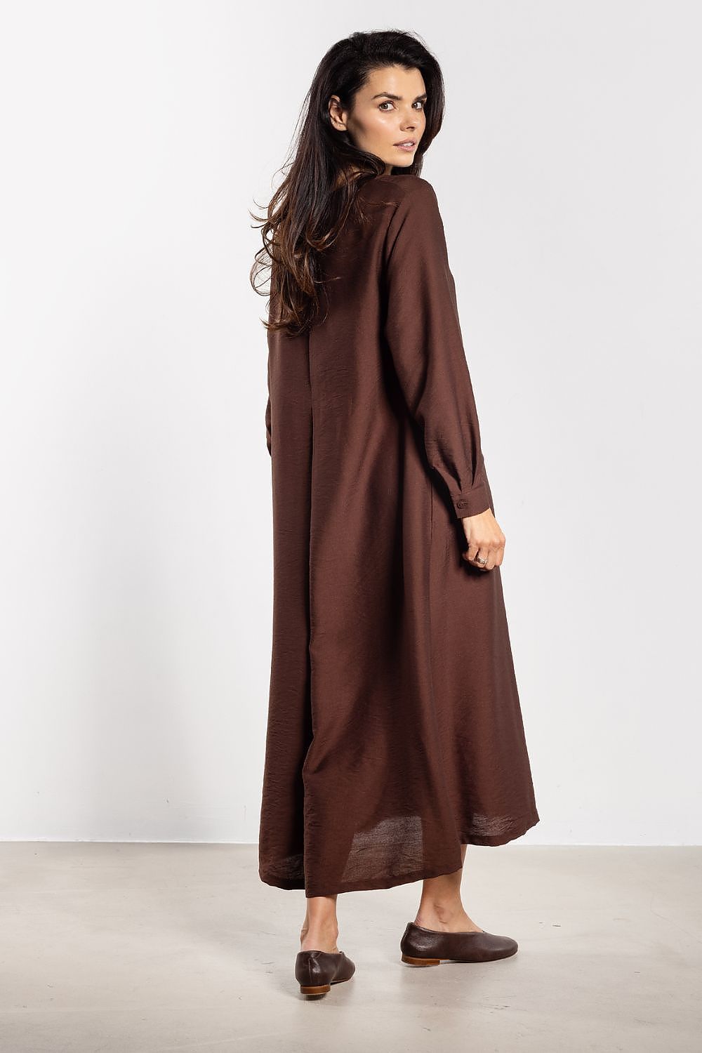 brown mini maxi day dress view 9