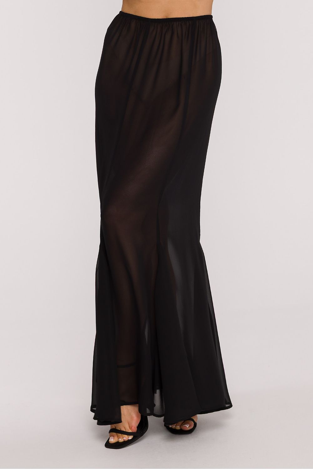 black mini evening dress side view