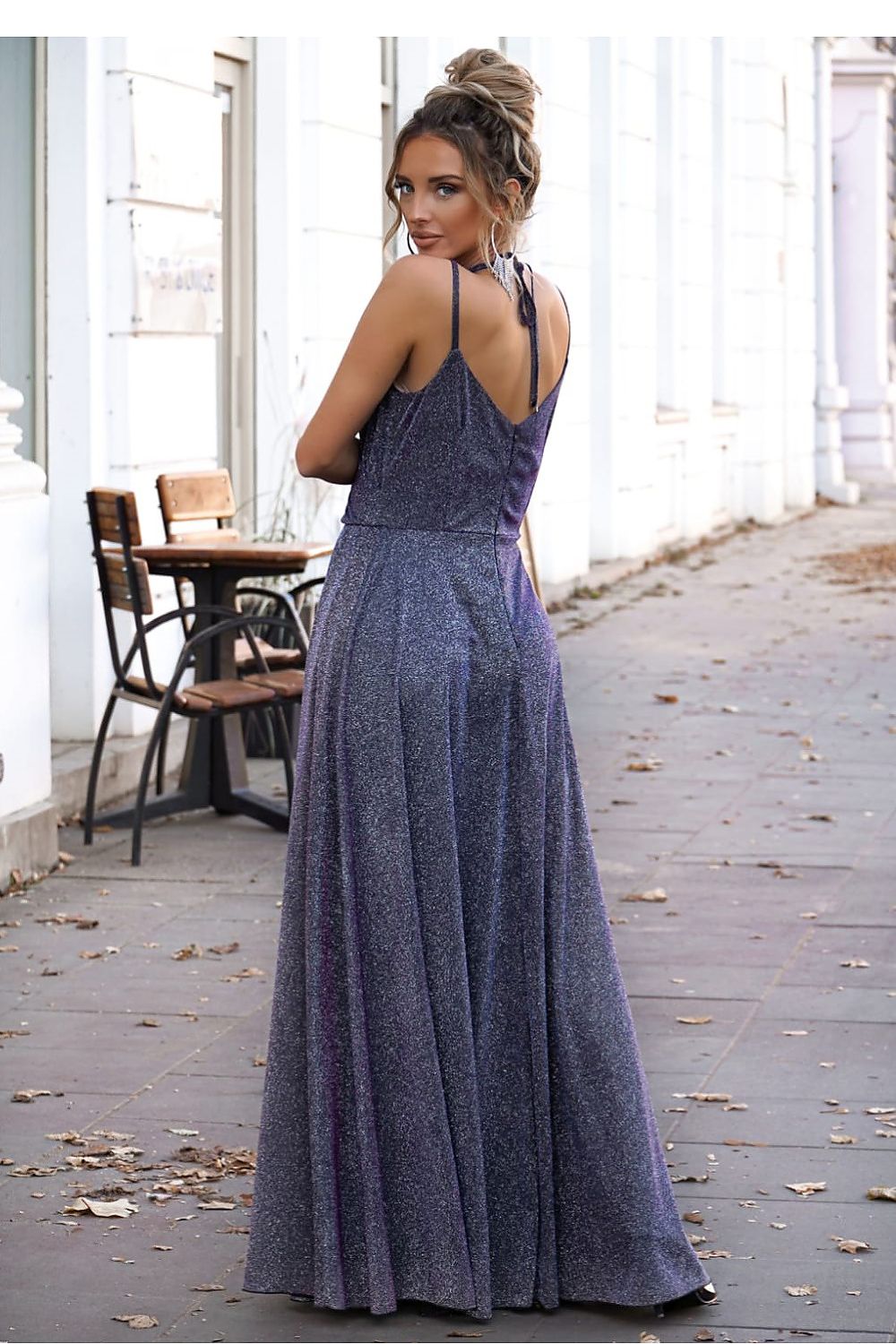 multicolor wrap mini long dress alternate angle
