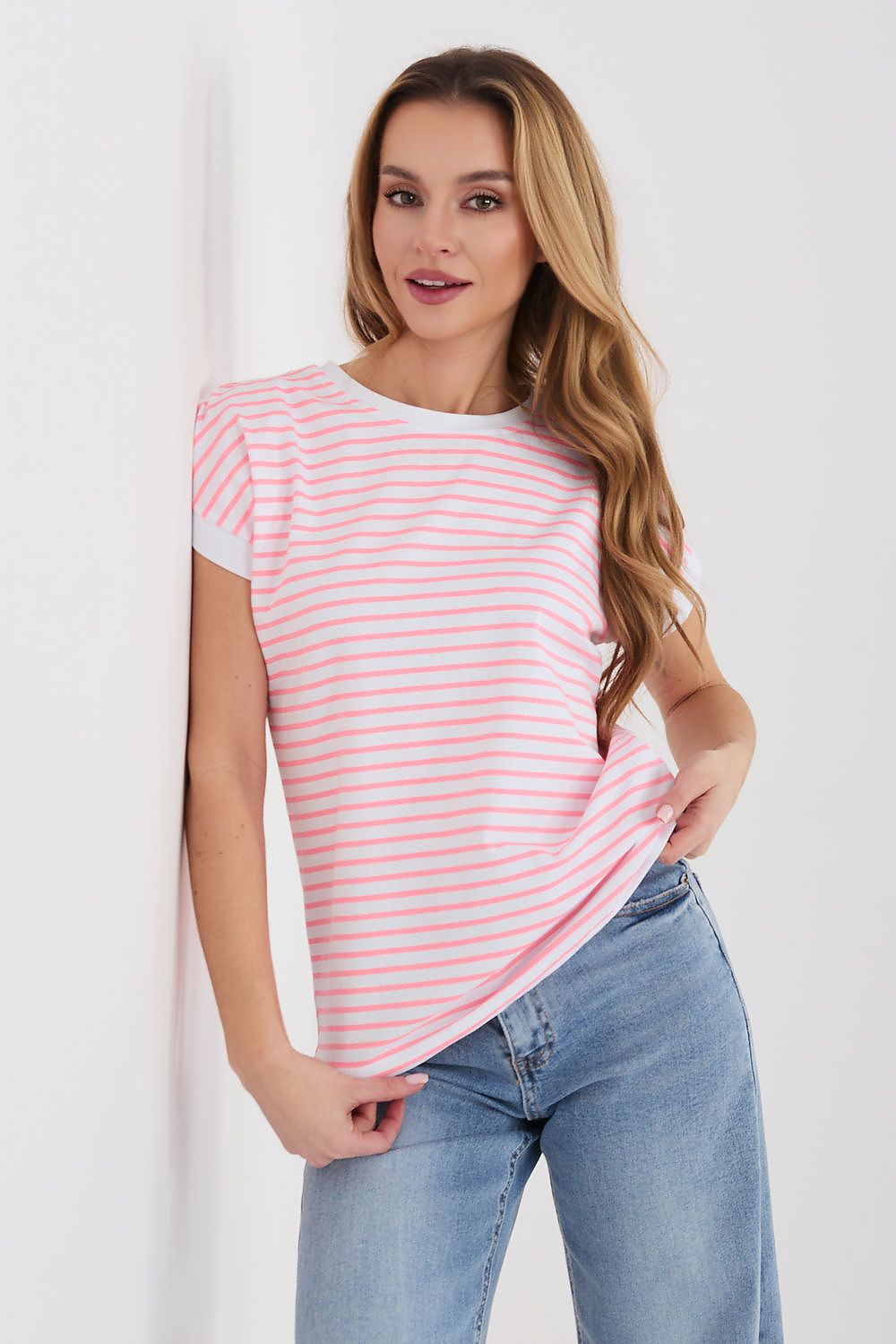 pink short sleeve t-shirt back view