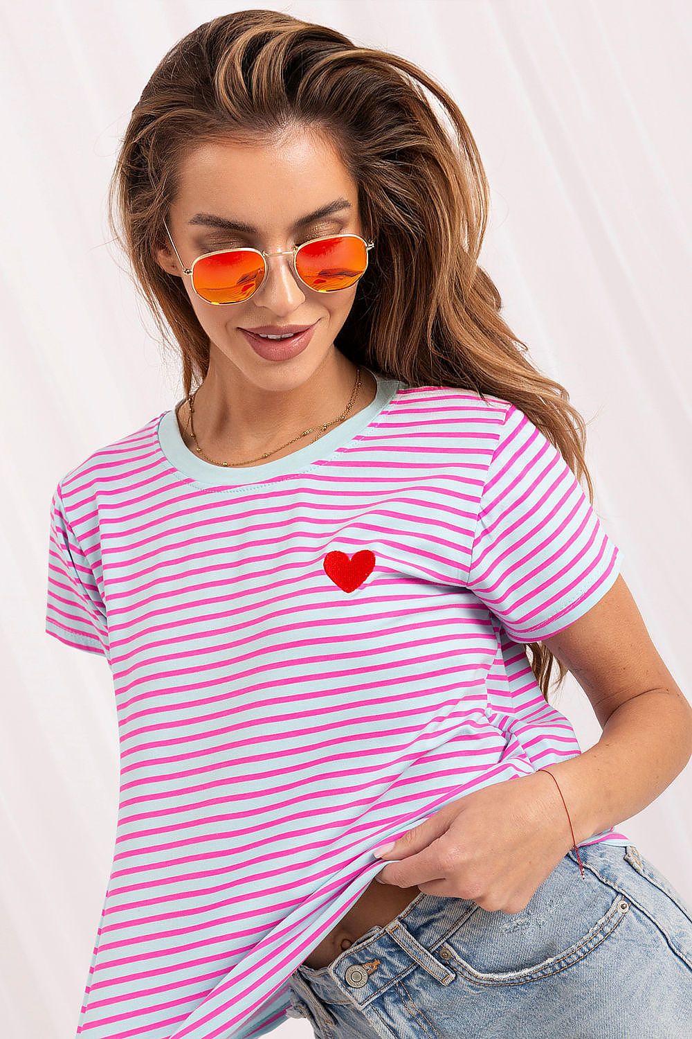 Women's Pink and Yellow T-shirt view 21