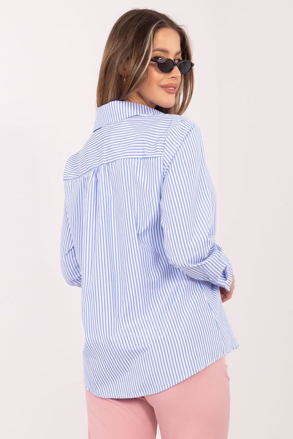 Women's Black, Blue, and Navy Blue Long Sleeve Shirt view 30