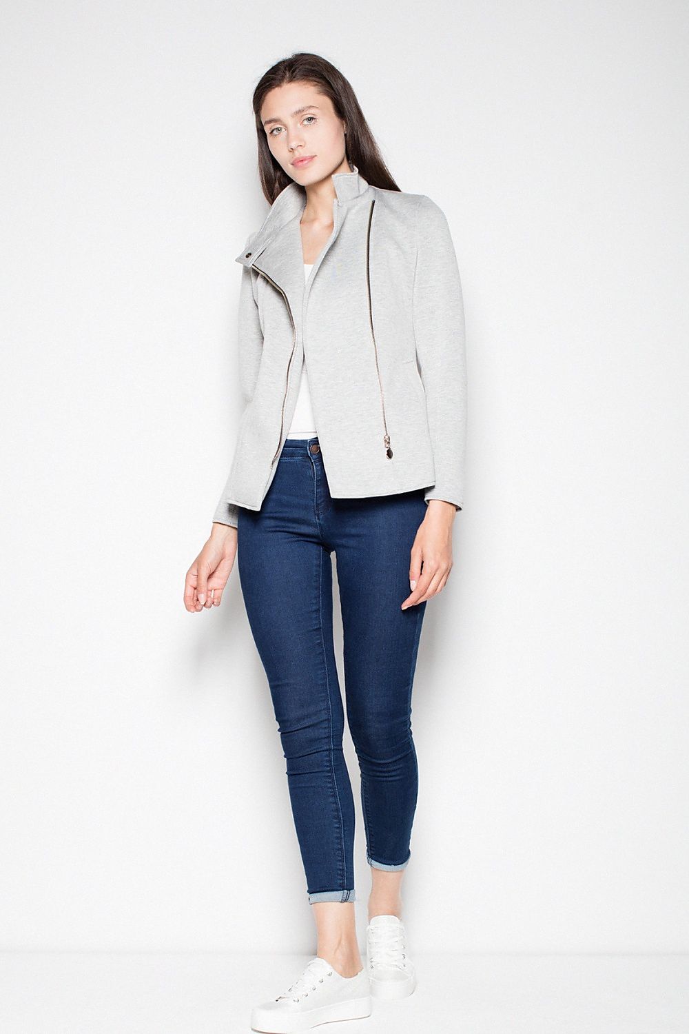 grey mini jacket detail view