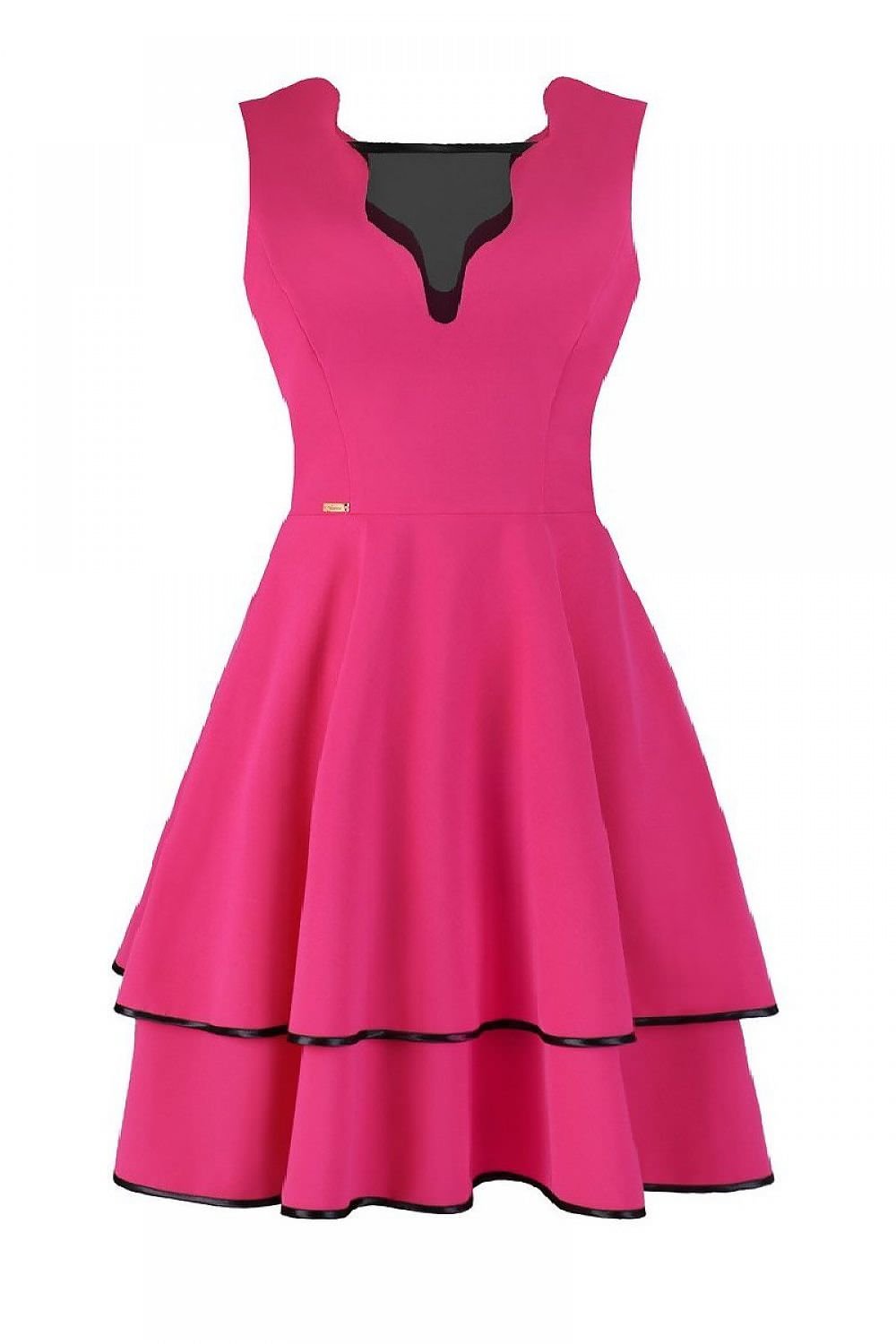 pink midi cocktail dress front view
