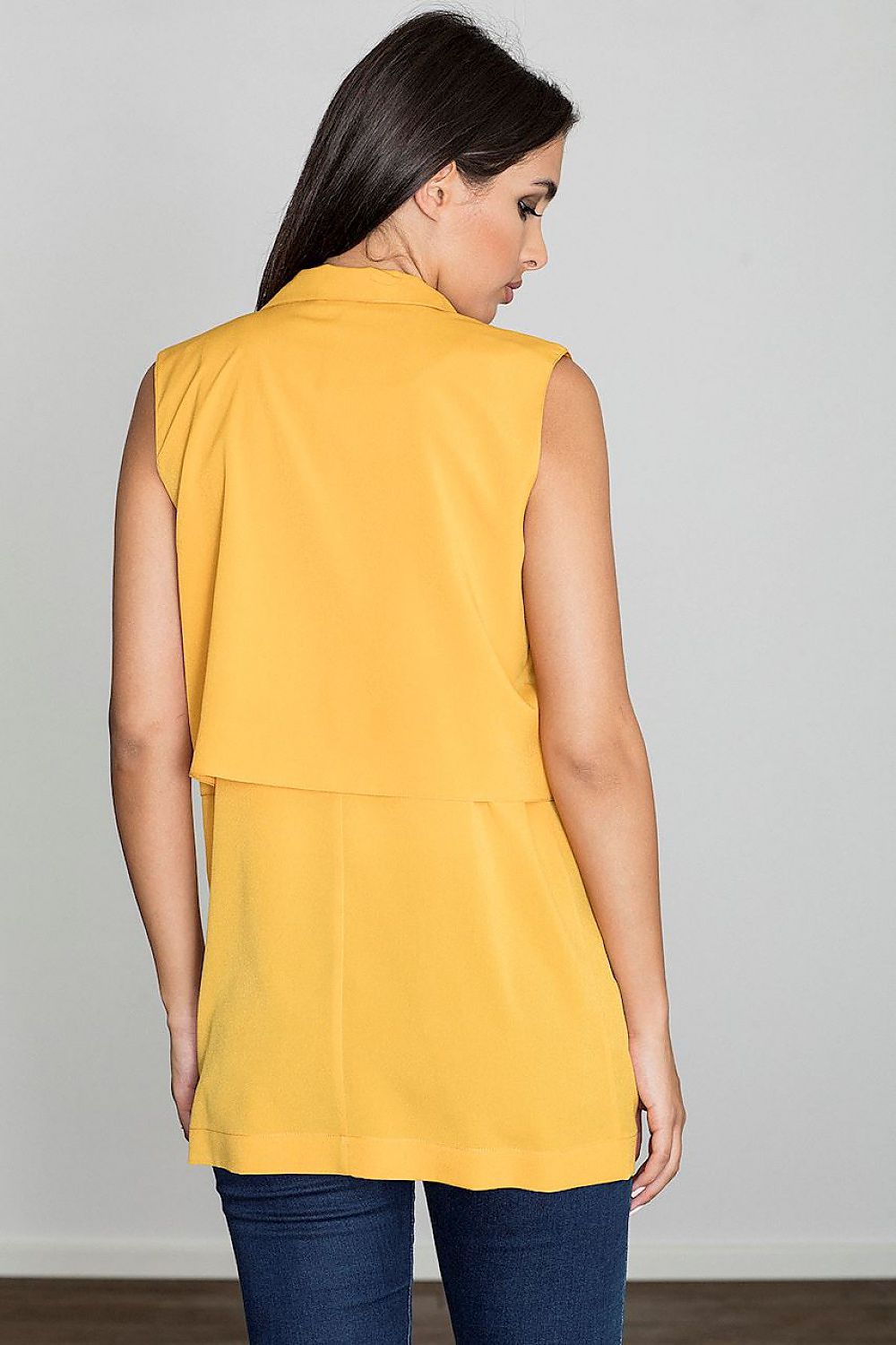 elegant lightweight yellow gilet for women - stylish & comfortable european craftsmanship alternate angle