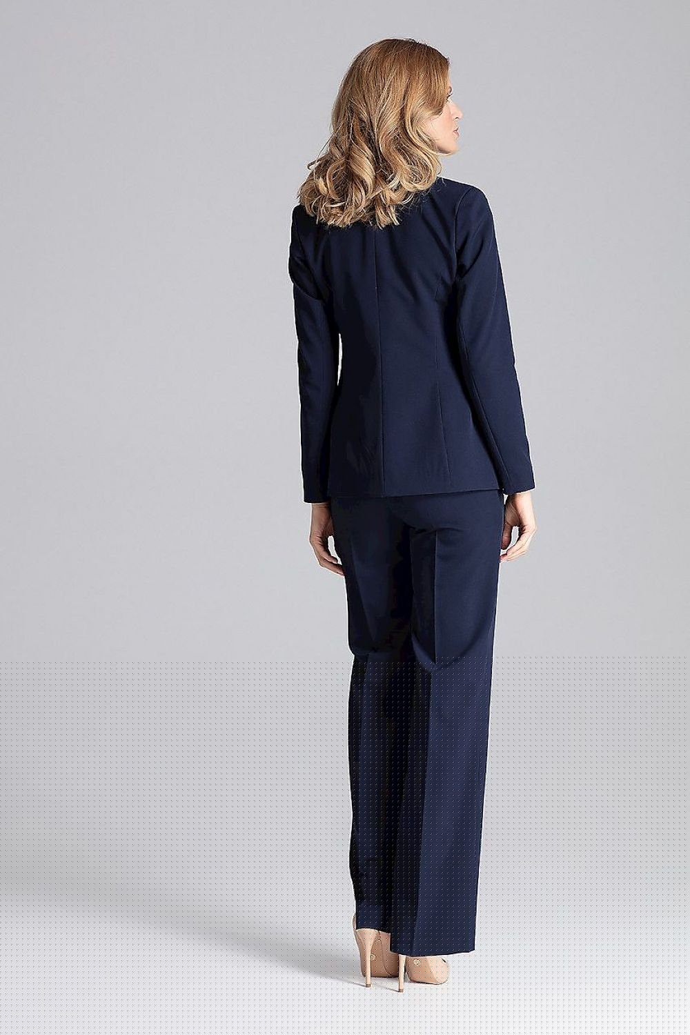 navy blue jacket detail view