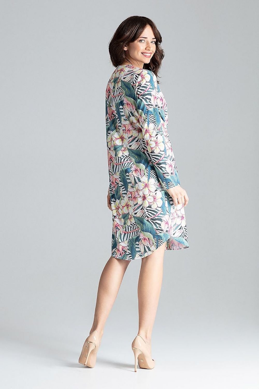 multicolor day dress detail view