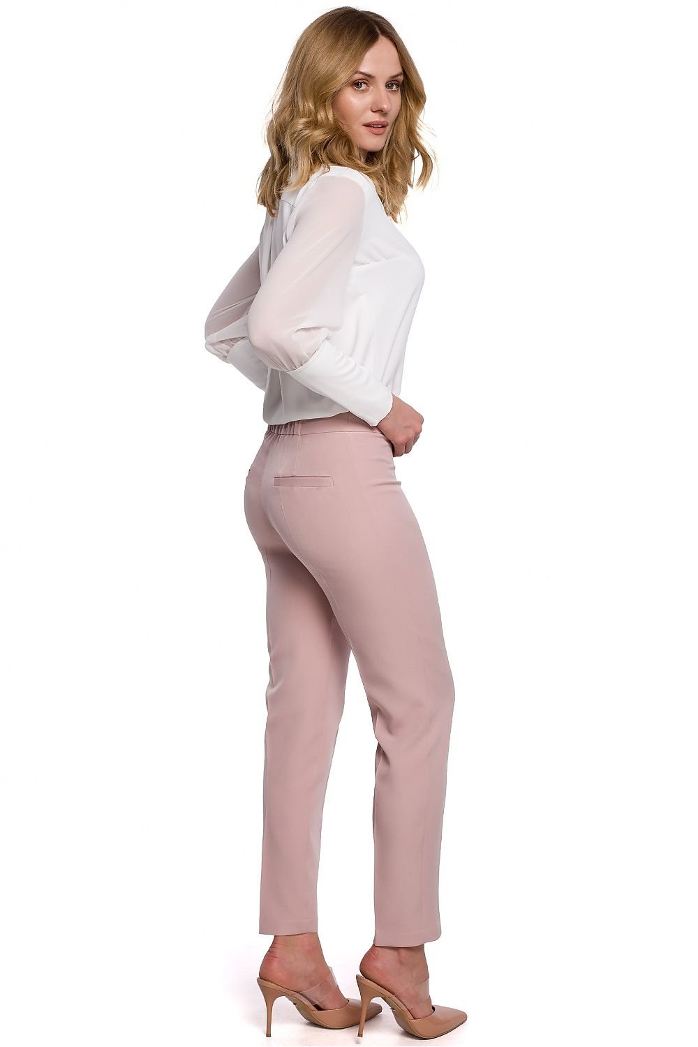 pink trousers alternate angle
