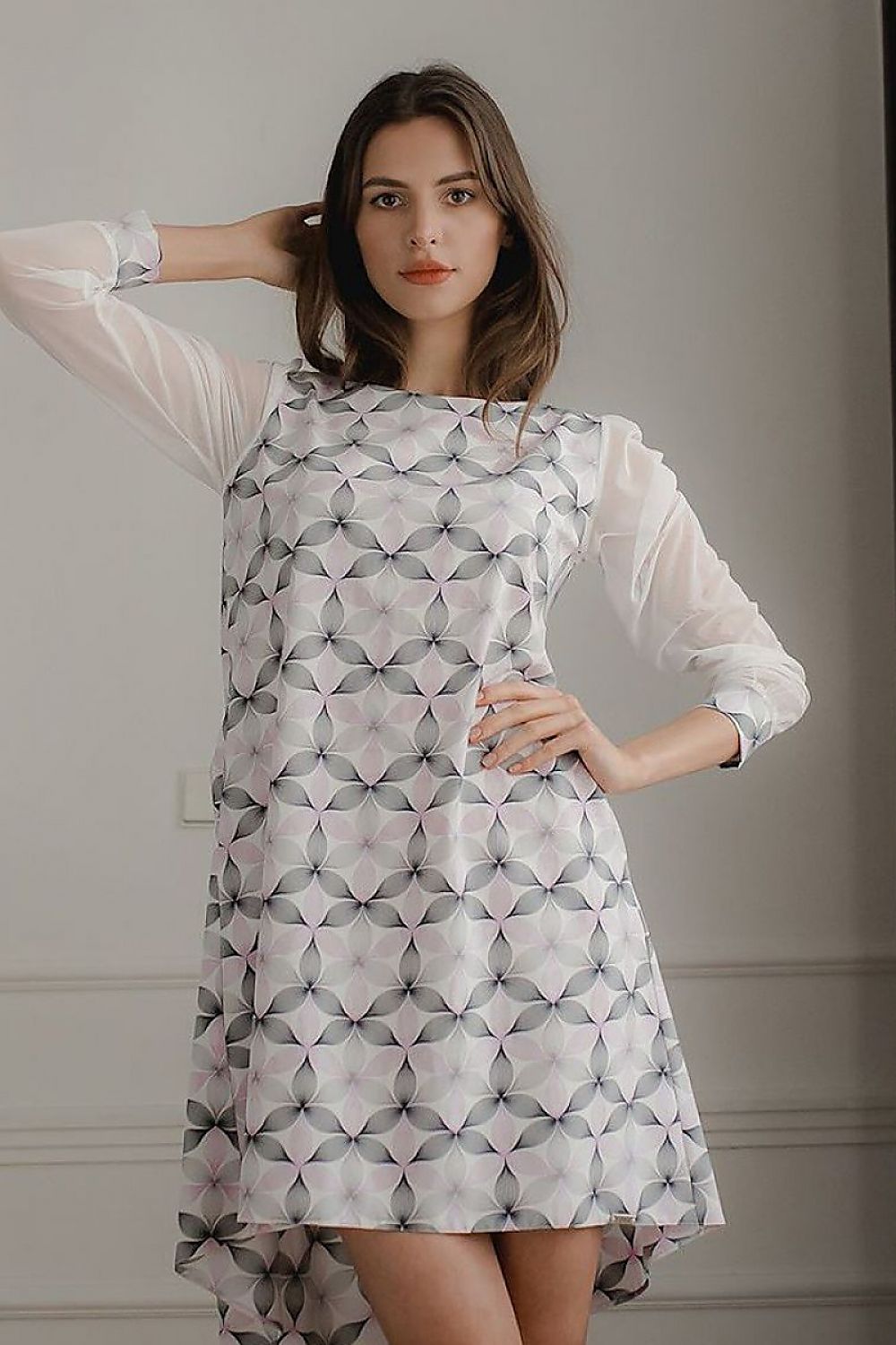 flared midi cocktail dress back view