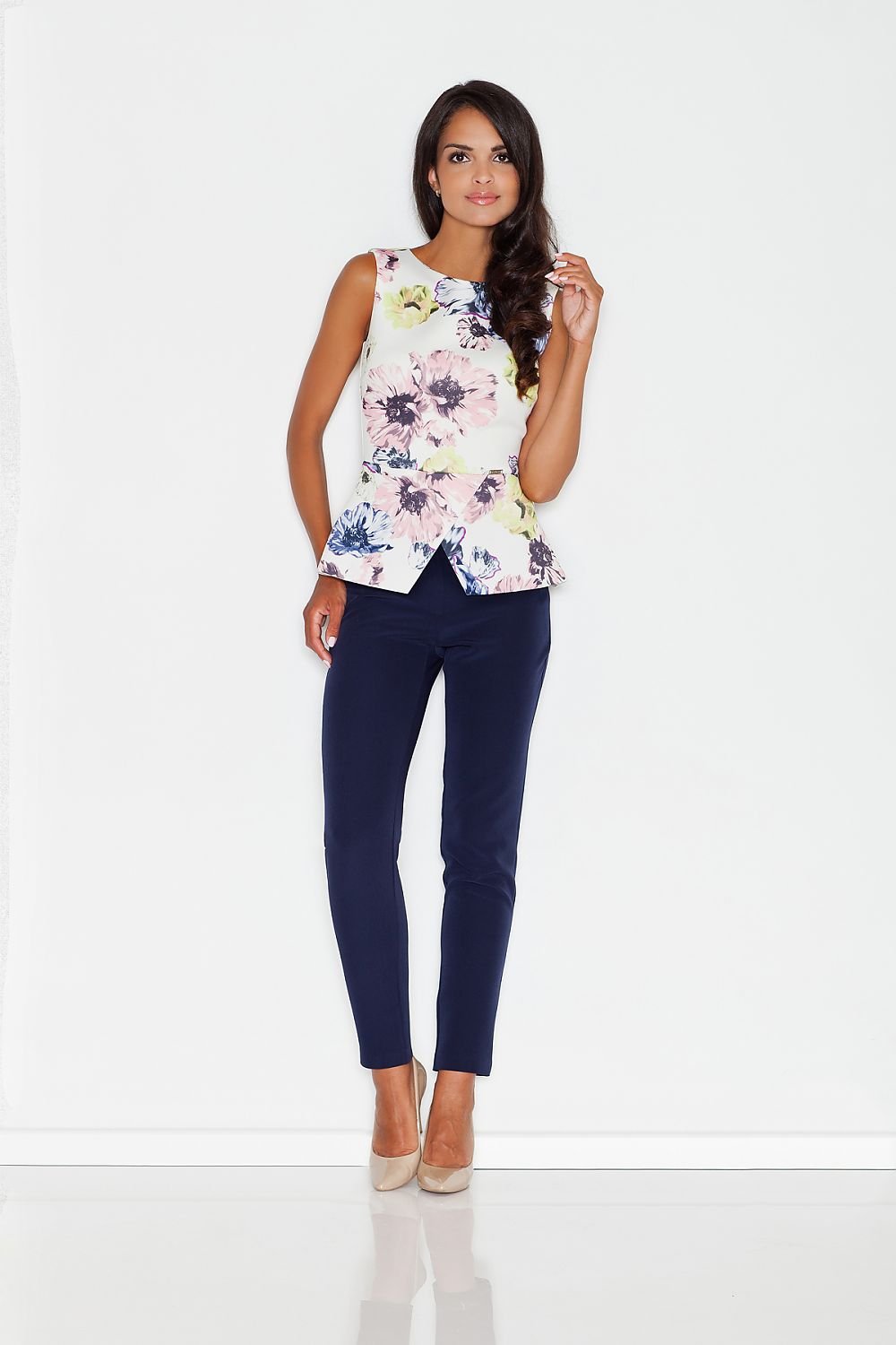 blue women trousers front view