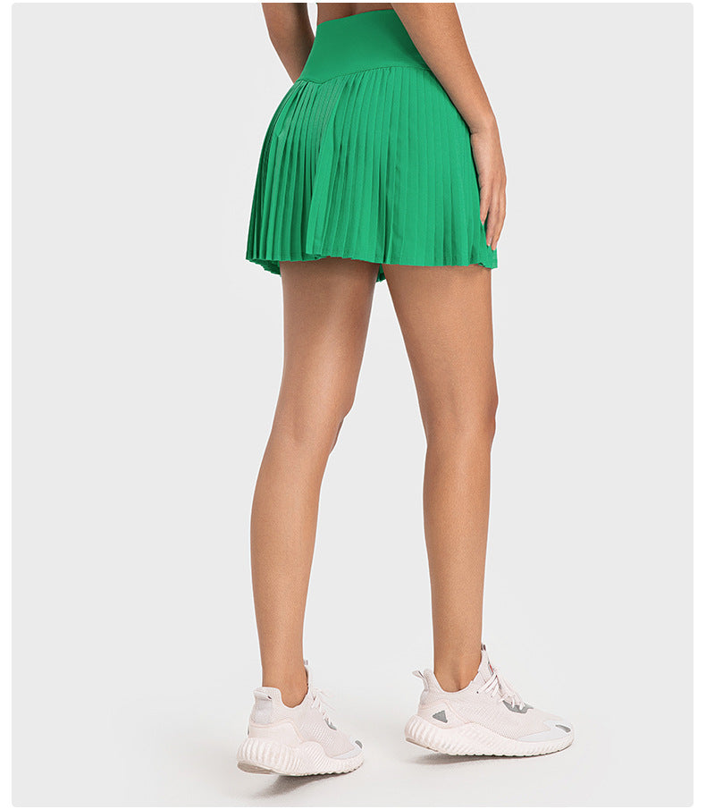Water-Cooled Pleated Tennis Skort: Built-In Shorts, Quick-Dry & Comfy-High-Performance Women's Sport Skirts - Trendy and Functional-Ayla Boutique
