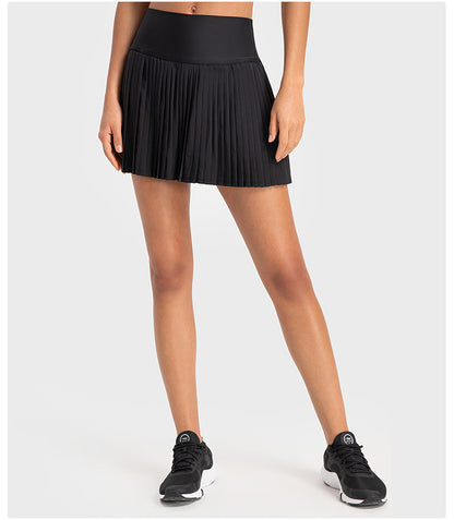 Water-Cooled Pleated Tennis Skort: Built-In Shorts, Quick-Dry & Comfy-High-Performance Women's Sport Skirts - Trendy and Functional-Ayla Boutique