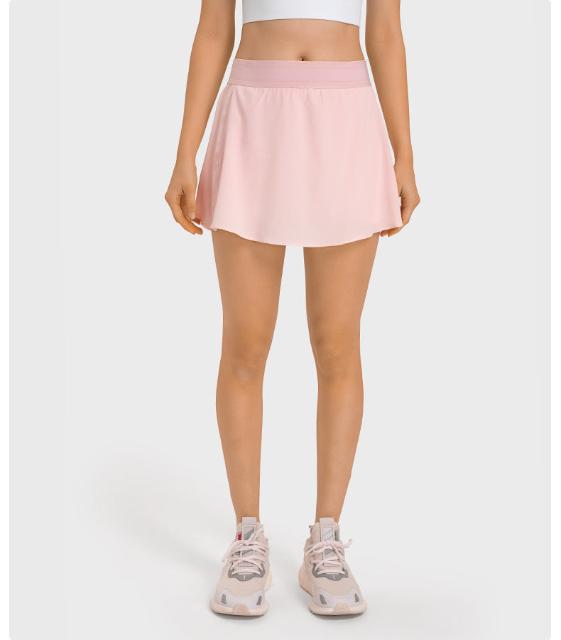High-Waist Cooling Tennis Skort: Quick-Dry, Breathable & Built-In Shorts-High-Performance Women's Sport Skirts - Trendy and Functional-Ayla Boutique