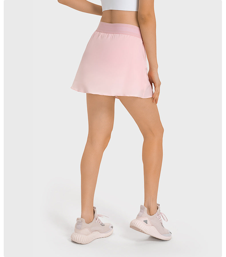 High-Waist Cooling Tennis Skort: Quick-Dry, Breathable & Built-In Shorts-High-Performance Women's Sport Skirts - Trendy and Functional-Ayla Boutique
