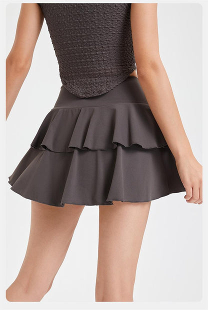 High-Waist A-Line Skort: Quick-Dry, Comfy & Flattering (Badminton, Tennis, Yoga)-High-Performance Women's Sport Skirts - Trendy and Functional-Ayla Boutique