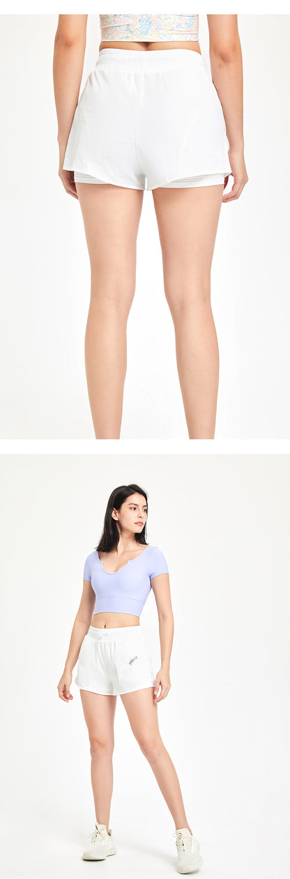 High Waist Drawstring Sports Shorts - Women'S Anti-Exposure Training Fitness Running Yoga Pants-High Waist Drawstring Sports Shorts | Ayla Boutique AUS-Ayla Boutique