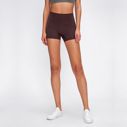 Double‑sided brushed yoga shorts