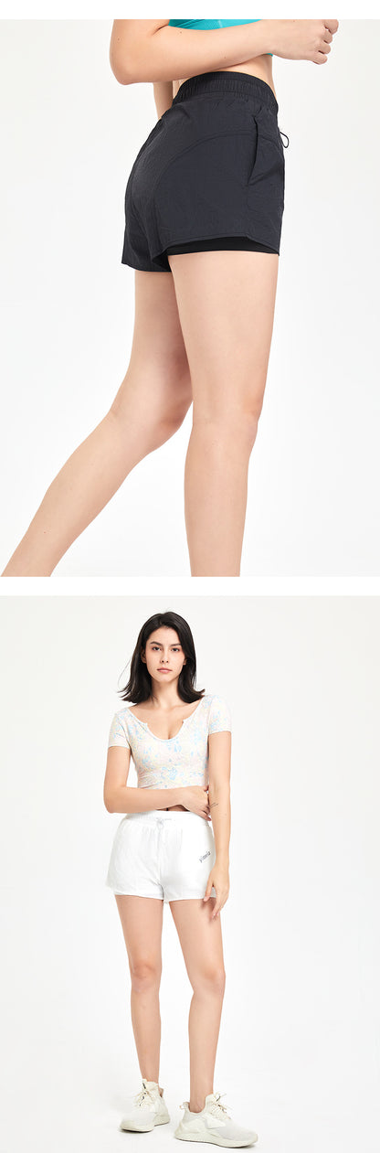 High Waist Drawstring Sports Shorts - Women'S Anti-Exposure Training Fitness Running Yoga Pants-High Waist Drawstring Sports Shorts | Ayla Boutique AUS-Ayla Boutique