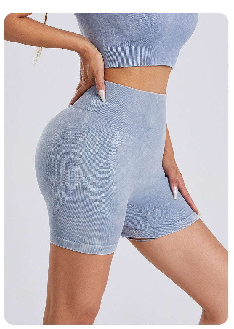 Knit fabric athletic yoga shorts