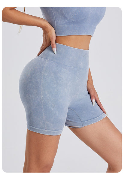 Knit fabric athletic yoga shorts