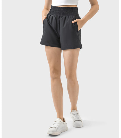 Moisture managing yoga exercise shorts