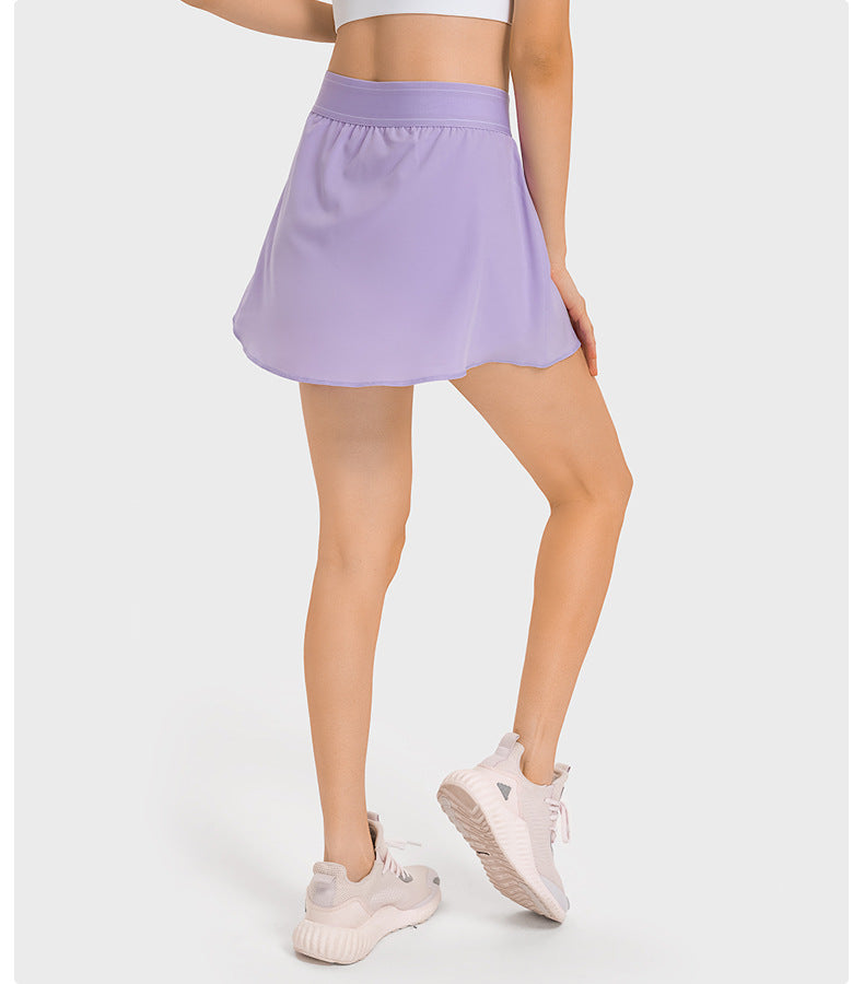 High-Waist Cooling Tennis Skort: Quick-Dry, Breathable & Built-In Shorts-High-Performance Women's Sport Skirts - Trendy and Functional-Ayla Boutique