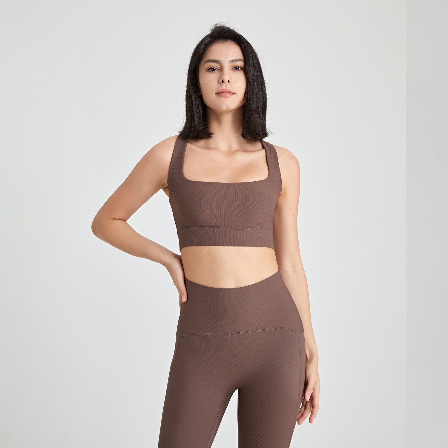 Cross Back U-Neck Shockproof Yoga Bra – Nude Feel Push-Up Fitness Vest For Women-Ayla Boutique: Find Your Perfect Sports Bra-Ayla Boutique