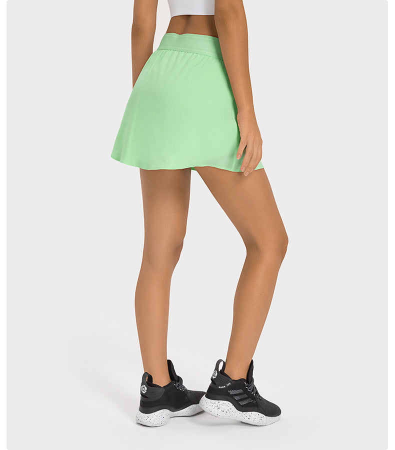 High-Waist Cooling Tennis Skort: Quick-Dry, Breathable & Built-In Shorts-High-Performance Women's Sport Skirts - Trendy and Functional-Ayla Boutique