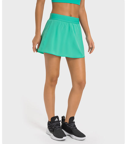 High-Waist Cooling Tennis Skort: Quick-Dry, Breathable & Built-In Shorts-High-Performance Women's Sport Skirts - Trendy and Functional-Ayla Boutique