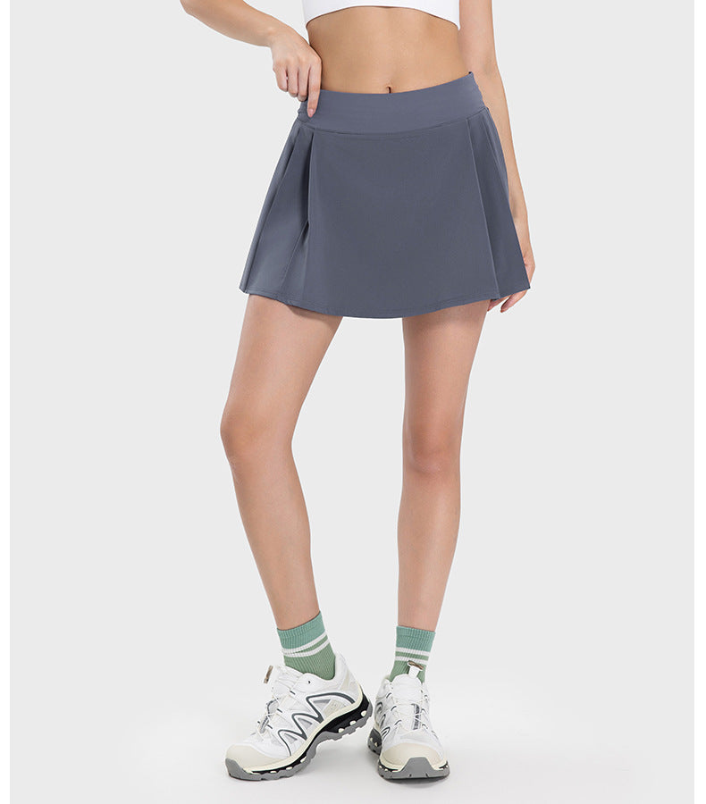 Water-Cooled Pleated Yoga Skort: Quick-Dry, Built-In Shorts & Slim Fit-High-Performance Women's Sport Skirts - Trendy and Functional-Ayla Boutique