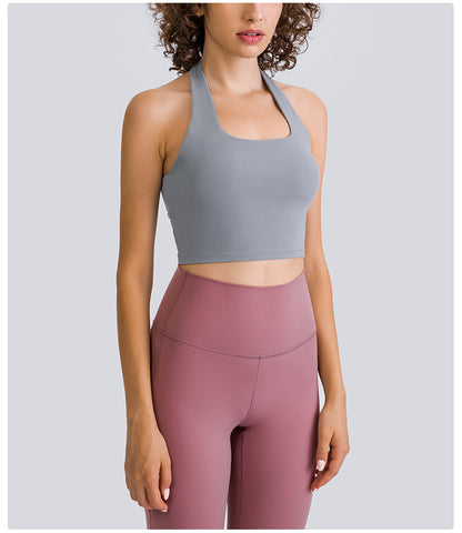 Halter Neck Sports Bra: Comfort & Freedom Of Movement-Halter Neck Sports Bra | Backless Gym Crop Top | Ayla-Ayla Boutique