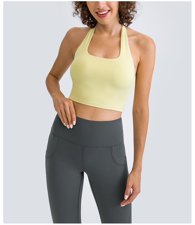 Halter Neck Sports Bra: Comfort & Freedom Of Movement-Halter Neck Sports Bra | Backless Gym Crop Top | Ayla-Ayla Boutique