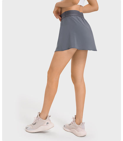 High-Waist Cooling Tennis Skort: Quick-Dry, Breathable & Built-In Shorts-High-Performance Women's Sport Skirts - Trendy and Functional-Ayla Boutique