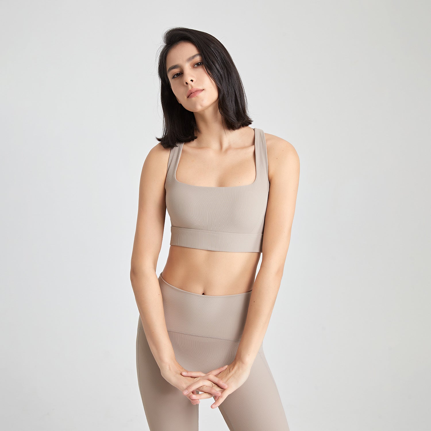 Cross Back U-Neck Shockproof Yoga Bra – Nude Feel Push-Up Fitness Vest For Women-Ayla Boutique: Find Your Perfect Sports Bra-Ayla Boutique